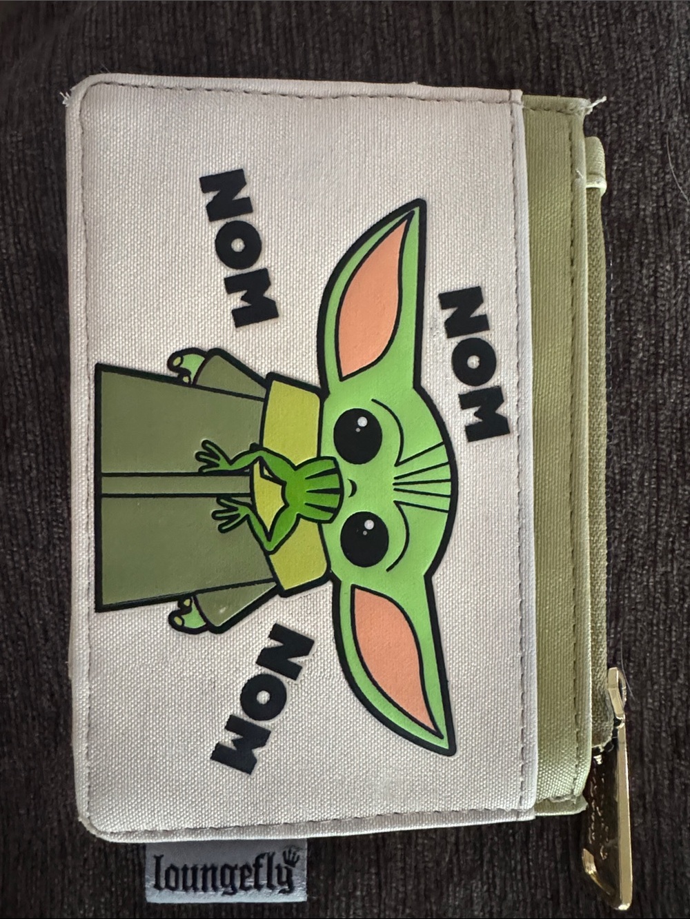 Loungefly Star Wars Green and White Grogu Zip Wallet